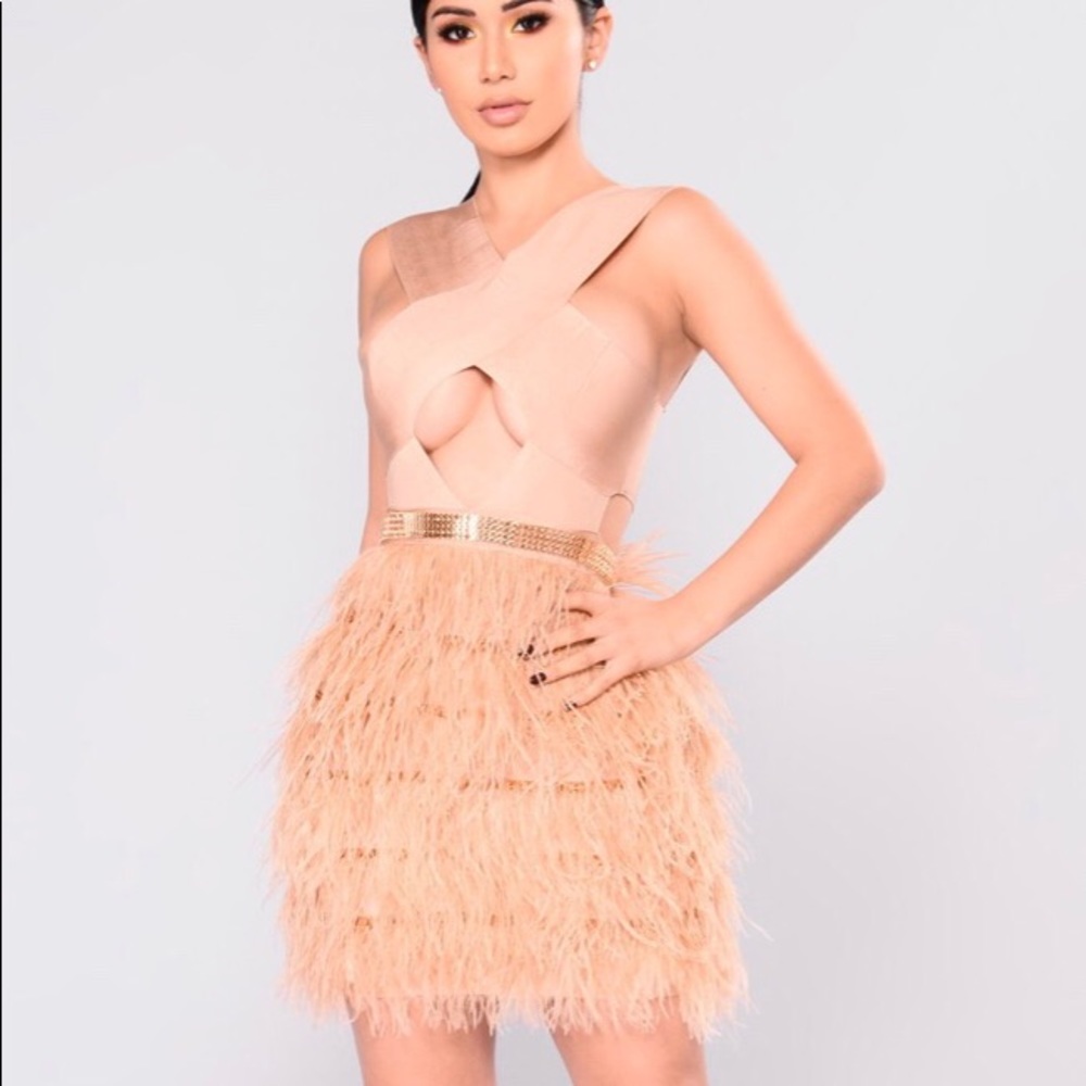 Feather bandage dress